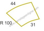 Margelle profil plat ou marche bord arrondi en pierre reconstituée Fontvieille courbe r100 Artemat 2965 mpcr