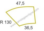 Margelle profil plat ou marche bord arrondi en pierre reconstituée Fontvieille courbe r130 Artemat 2969 mpcr