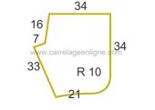 Margelle profil galbé en pierre reconstituée Fontvieille angle sortant courbe r140 (droit ou gauche) Artemat 2940 mgac