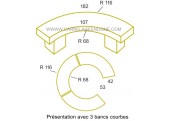 Banco curvo que debe colocarse encima altura 36 Artemat 5530bc pos